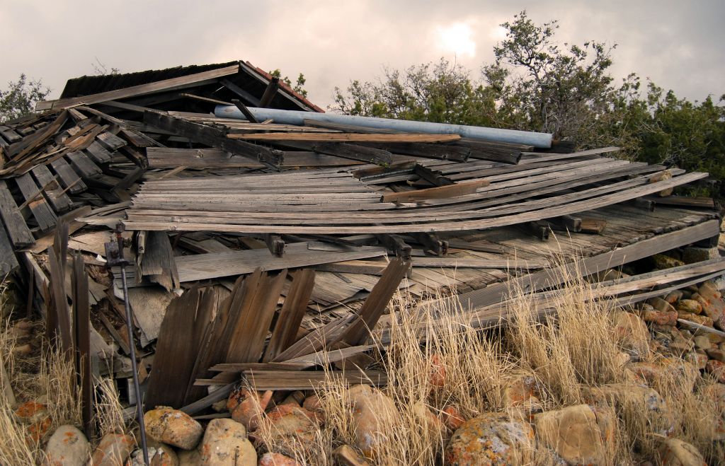 Collapsed Shack atop Caliente Mountain, 11/19/11